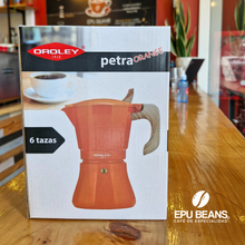 Cargar imagen en el visor de la galería, Cafetera Italiana Inducción Modelo Petra Naranja 6 Tazas Marca Oroley