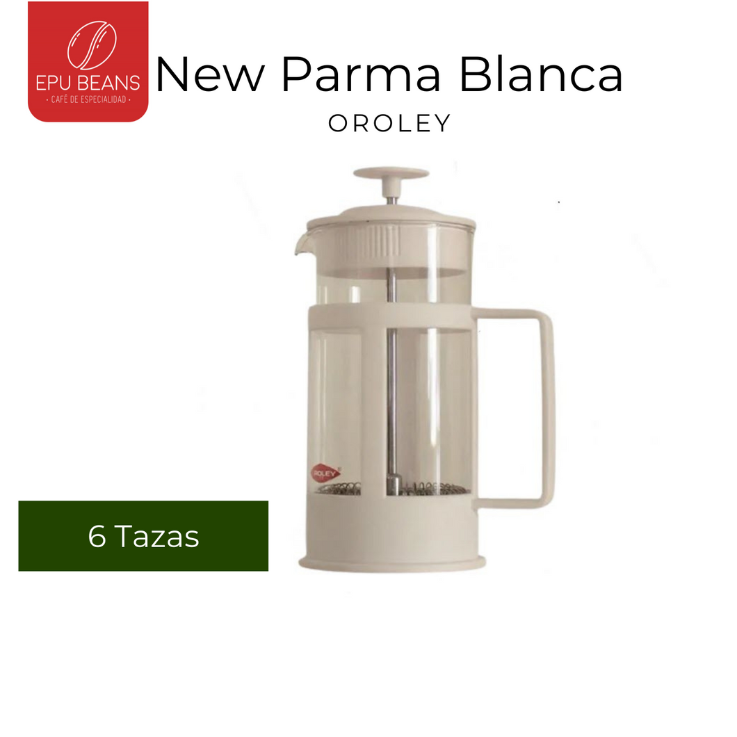 Prensa Francesa Modelo New Parma Blanca Marca Oroley 6 tazas